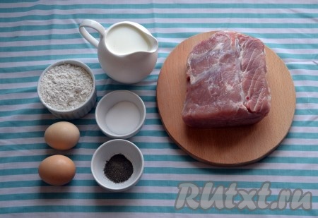 Подготовим все необходимые ингредиенты для приготовления сочных отбивных из свинины на сковороде