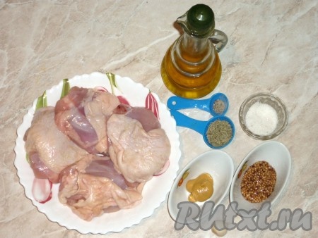 Ингредиенты для приготовления курицы в горчице в духовке