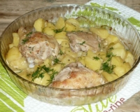 Курица с кабачками и картошкой в духовке 