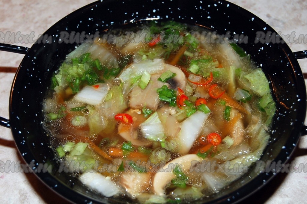 Рецепт куриного супа с шампиньонами