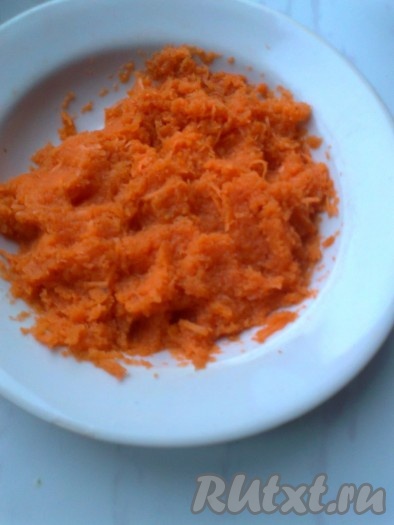 Плавленный сырок минут на 10-15 кладем в морозилку, чтобы подморозился и было легче его натирать. 

Морковь насыщенного оранжевого цвета натираем на мелкой колючей терке (половину натерла на средней терке) и слегка отжимаем, солим по вкусу.