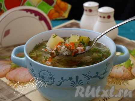 Суп с кабачками и рисом
