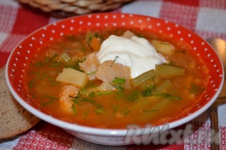 Рецепт овощного супа с чечевицей 