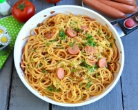 Рецепт спагетти с сосисками