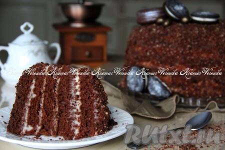 Шоколадный торт с заварным кремом "Ноченька"
