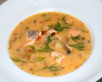 Суп с лососем и плавленным сыром