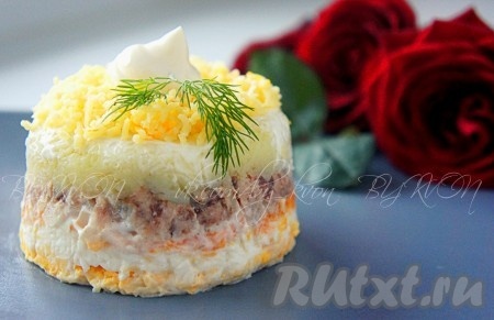 Рецепт салата "Мимоза" с сыром