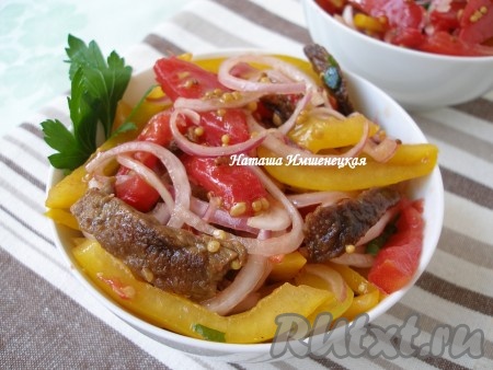 Салат с мясом и болгарским перцем