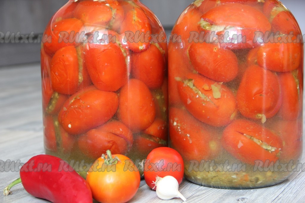 Фаршированные помидоры на зиму - рецепт с фото