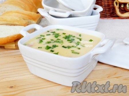 Сырный суп с колбасками