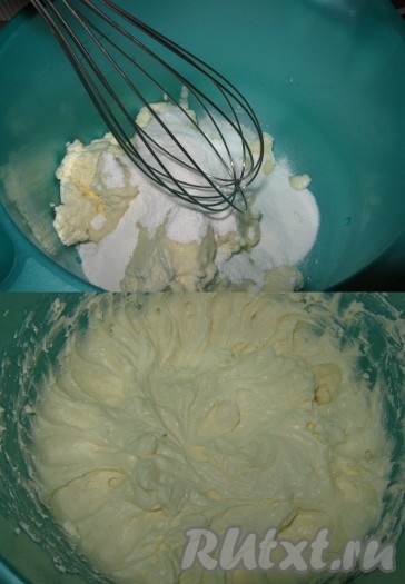 Для приготовления крема для наполнения вафельных рожков нужно крем-сыр и сахарную пудру взбить до однородной консистенции.
