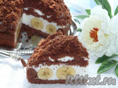 Торт "Норка крота" с бананами