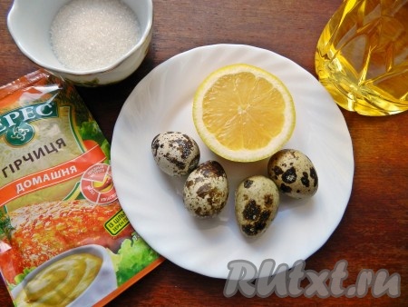 Ингредиенты для приготовления домашнего майонеза из перепелиных яиц