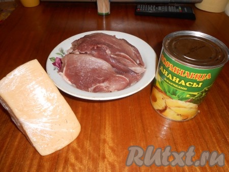 Ингредиенты для приготовления свинины с ананасами