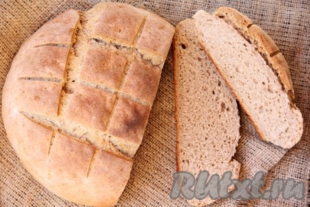 Ржано-пшеничный хлеб на сухих дрожжах в духовке