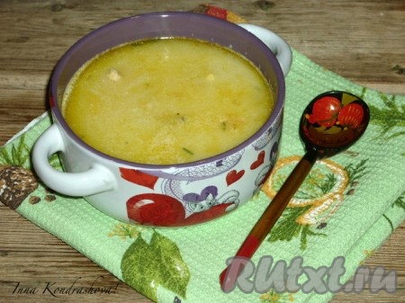 Куриный суп с плавленным сыром и картошкой 
