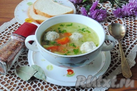 Суп с рыбными фрикадельками и пшеном