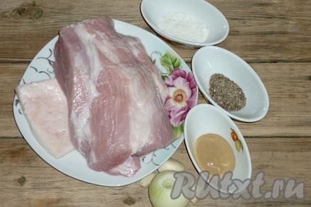 Ингредиенты для приготовления домашней рубленой колбасы