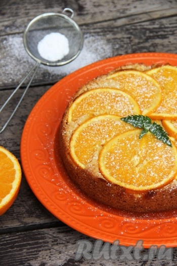 Пирог-перевёртыш с апельсинами в духовке