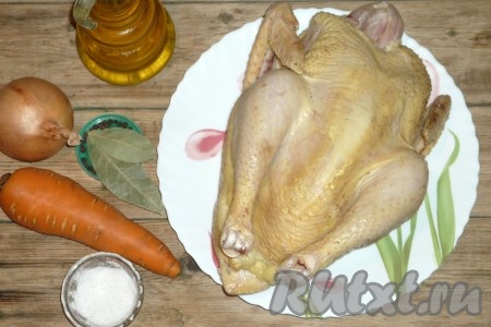 Ингредиенты для приготовления тушеной домашней курицы