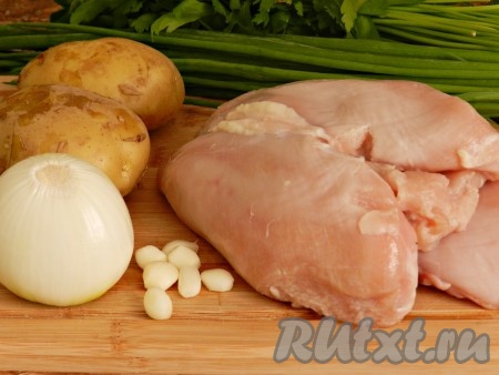 Ингредиенты для  приготовления куриных котлет с картошкой