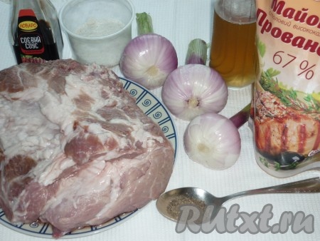 Ингредиенты для приготовления шашлыка из свинины в пиве