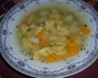 Куриный суп с заварными клецками с карри