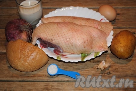 Ингредиенты для приготовления котлет из гуся