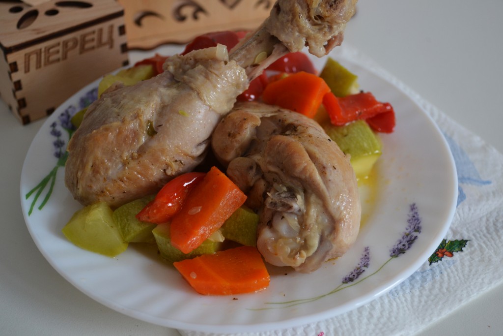 Тушеная куриная голень с овощами в мультиварке – пошаговый рецепт приготовления с фото