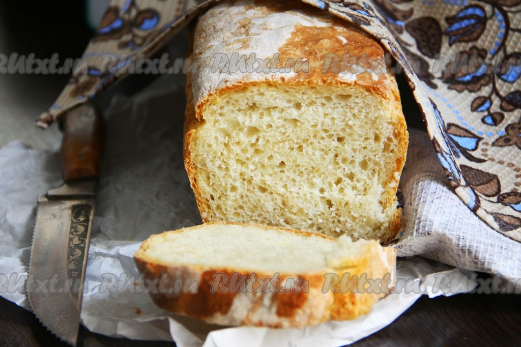 Как приготовить Домашний белый хлеб на дрожжах, молоке и воде просто рецепт пошаговый