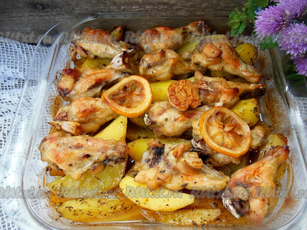 Крылья куриные с картошкой в духовке - пошаговый рецепт с фото на paraskevat.ru
