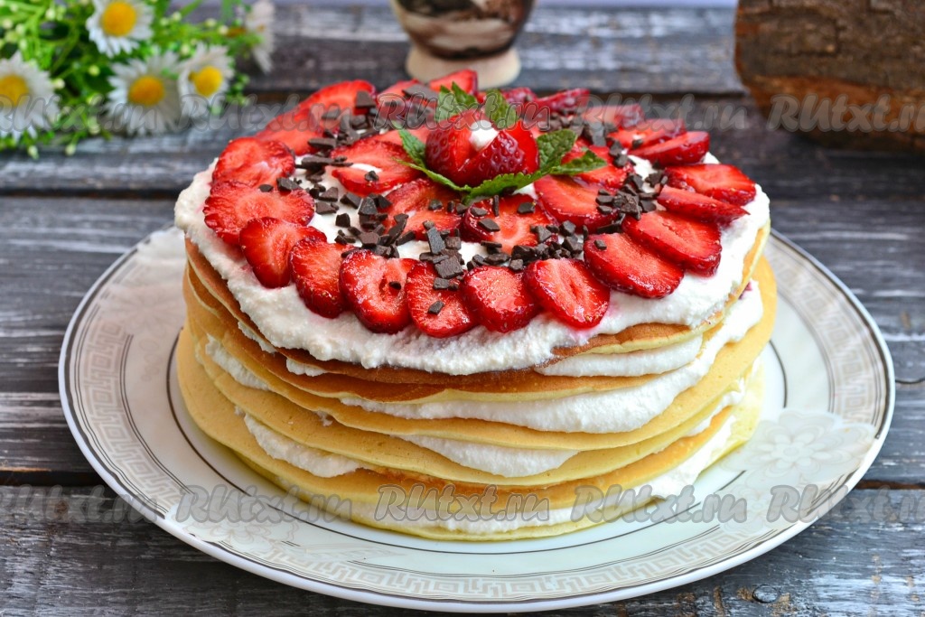 Блинный торт с творожным кремом - 6 рецептов с пошаговыми фото