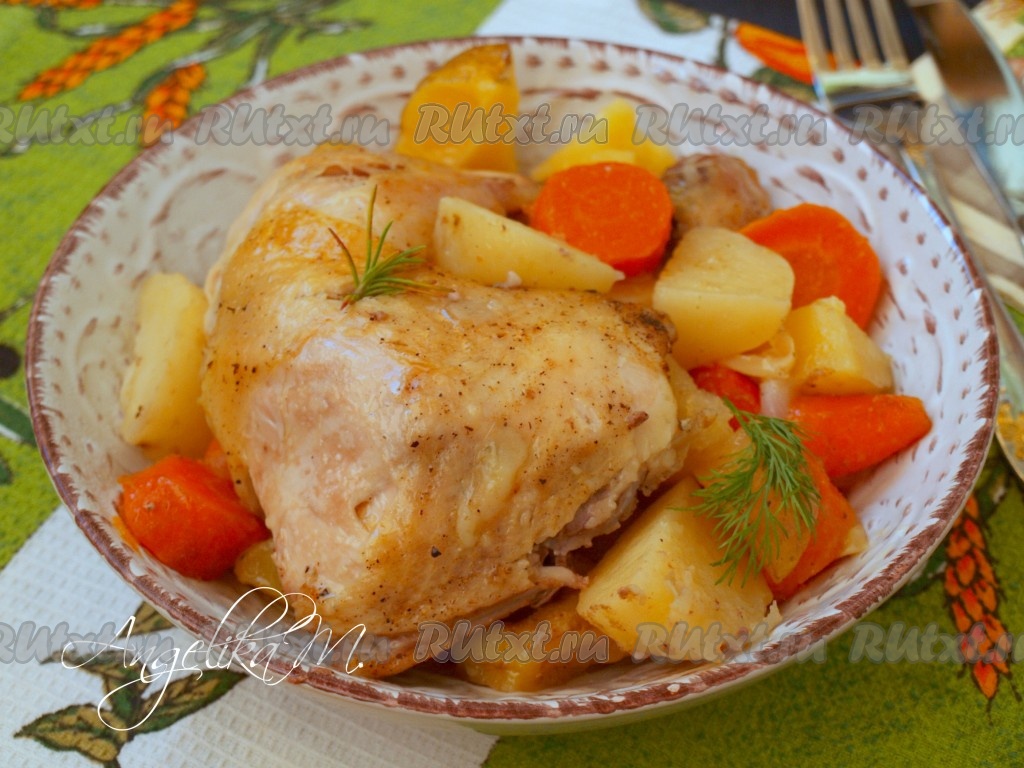картофель с куриными ножками в рукаве в духовке рецепт с фото | Дзен