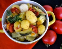 Рецепт кабачков с картошкой и помидорами в духовке