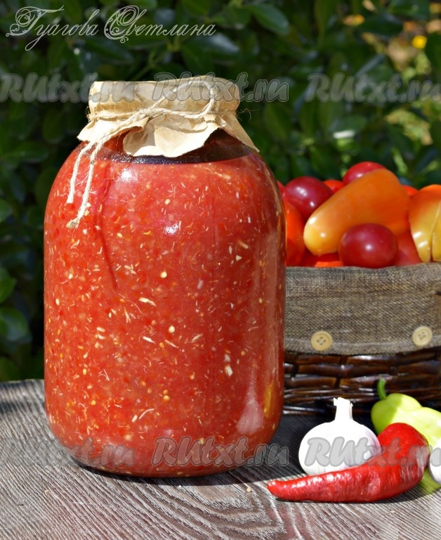 Как приготовить аджику из помидоров с хреном без варки