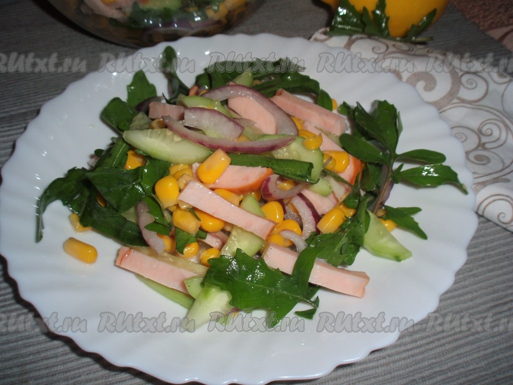 Вкусный салат с ветчиной с фото