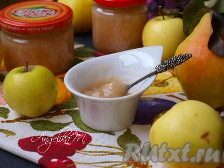 Вкуснейшее яблочно-грушёвое пюре, приготовленное на зиму, можно хранить при комнатной температуре.