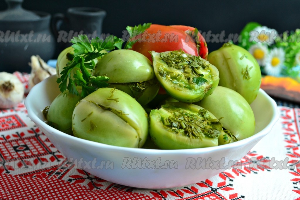Зеленые помидоры с чесноком по-армянски - 9 пошаговых фото в рецепте