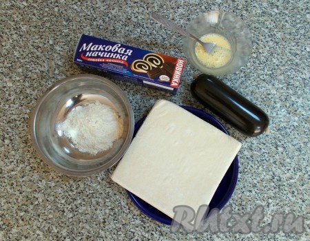 Ингредиенты для приготовления круассанов с маковой шоколадной начинкой