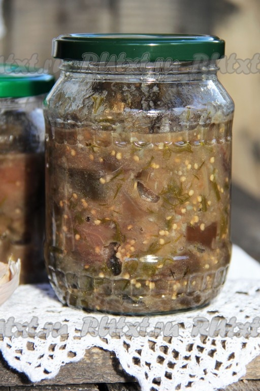 Баклажаны на зиму, как грибы: рецепт с чесноком и укропом