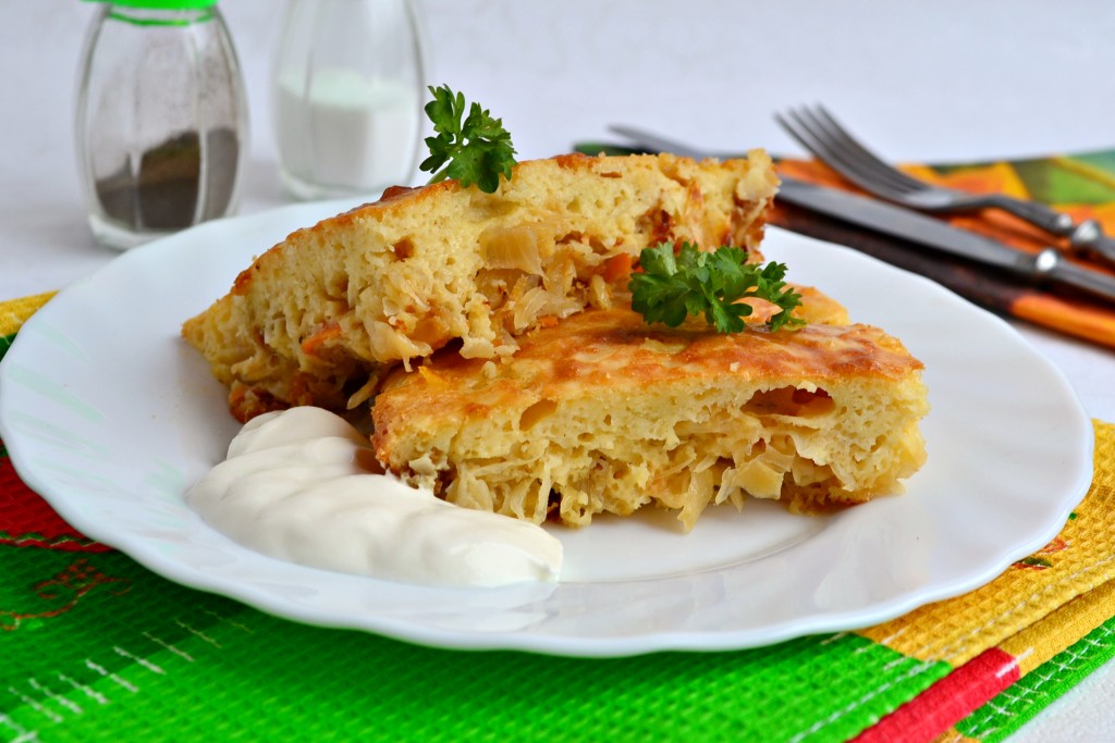Заливной пирог с квашеной капустой - пошаговый рецепт с фото на irhidey.ru