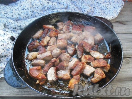 Мясо в процессе приготовления не солите и не перчите, чтобы оно оставалось сочным. 