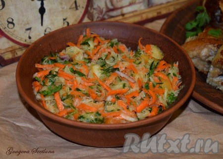 Рецепт салата из белой редьки с растительным маслом