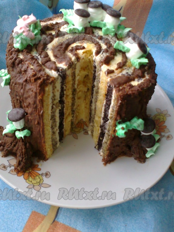Домашний торт «Трухлявый пень» на кефире, рецепт с фото — ремонты-бмв.рф