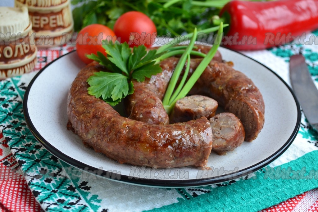 Как приготовить Домашние колбаски из свинины и говядины рецепт пошагово