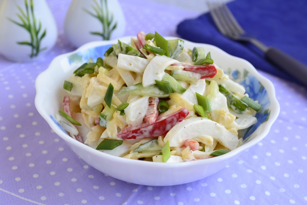 Салат из кальмаров с огурцами, вкусных рецептов с фото Алимеро