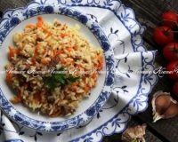 Рис с тушёнкой на сковороде