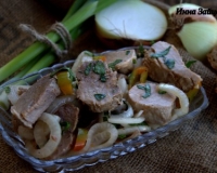 Рецепт салата "Холодный шашлык" из свинины