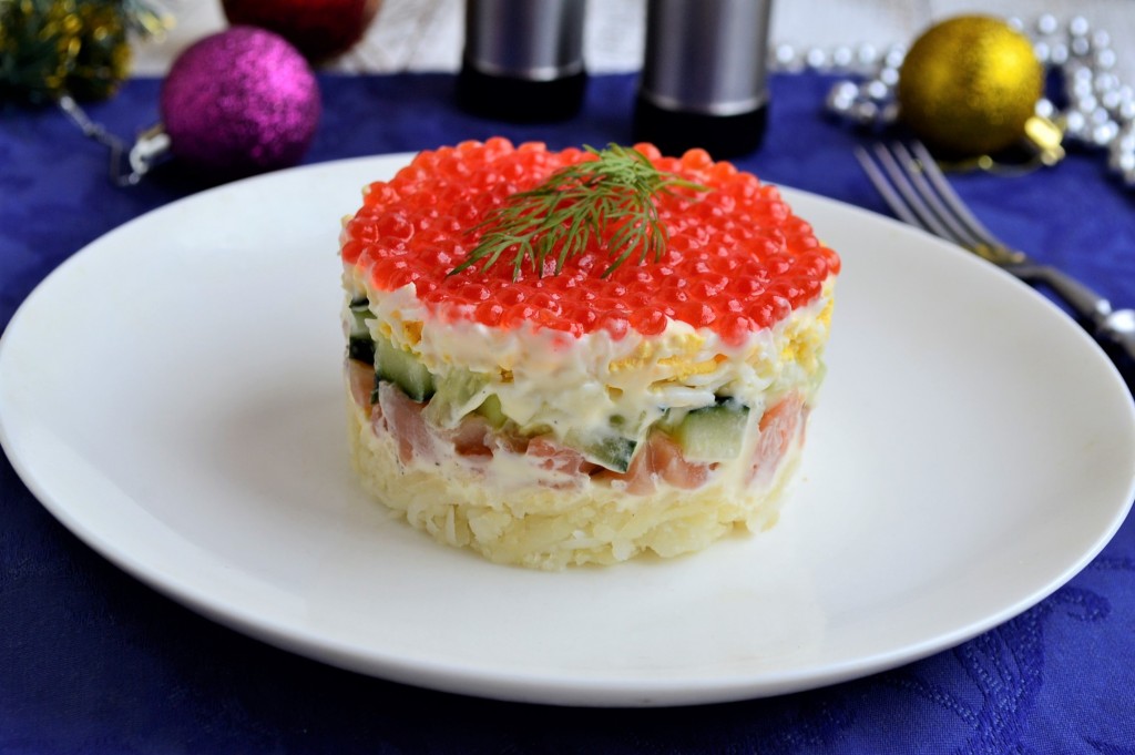 Рыбный салат с огурцом и картофелем – пошаговый рецепт приготовления с фото