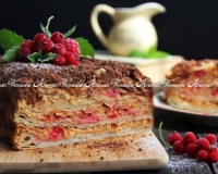 Торт "Наполеон" из готового слоёного теста со сгущёнкой и маслом